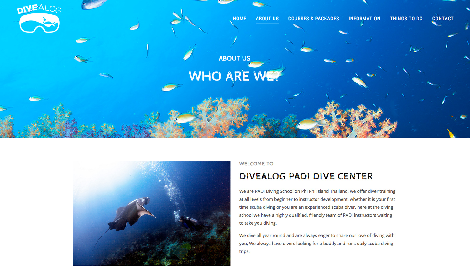 Divealog Website
